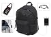 Produktbild Leonardo Rucksack Casual Klassisch Diebstahlsicherung mit Schloss, Backpack gepolstert für Tablet, iPad,-PC, Laptop, Computer, MacBook bis 15.6 Zoll Wasserdicht mit USB-Ladekabel im lieferumfang, robust und kratzfest, Anti Spray Wasser mit Taschen, Tasche Arbeit-Universität, Schule, Trekking, Wandern, Strand, Meer und Freizeit, Büro, Business, Reisen Flugzeug. Hohe Kapazität und multifunktional. 24 Liter Unisex für Herren, Damen, Kinder Tetto Curvo Schwarz