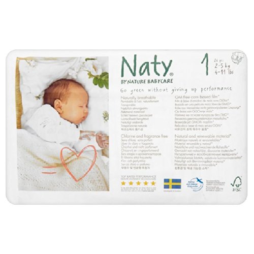 Naty by Nature Babycare Size 1 Newborn Nappies 2-5kg 26 per pack