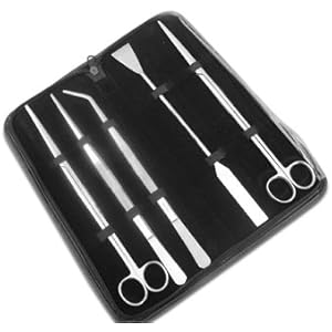 [Gesponsert]Komplett-Aquarium Terrarium Set - Pflanzen-Pinzetten - Pflanzenschere -Kiesspatel im Etui, Edelstahl