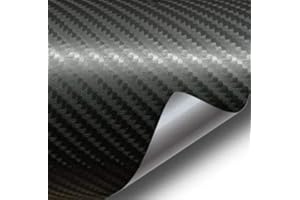 OUTLETISSIMO® Film carbone 3D adhésif noir 200 x 50 cm pour voiture, emballage de voiture, moto