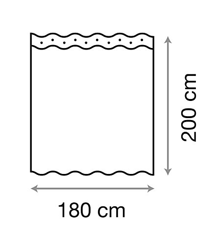 Duschvorhang Elegance 180 x 200 cm, hochwertige Qualität, 100% Polyester, wasserdicht, Anti-Schimmel-Effekt, inkl. 12 Duschvorhangringe - 5
