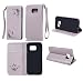 Produktbild Lonchee Samsung Galaxy S7 edge Wallet Tasche Brieftasche Schutzhülle , geprägten Design Hochwertige PU Leder Folio Tasche Case Hülle im Bookstyle mit Standfunktion Kredit Kartenfächer (grau)