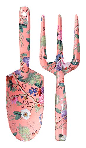 Preisvergleich Produktbild V&A Kilburn Gartenkralle und Kelle mit Blumenmuster - pink