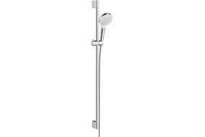 hansgrohe Crometta Zestaw prysznicowy Vario EcoSmart 9 l/min z drążkiem 90 cm biały/chrom, 26538400