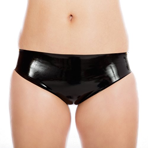 Preisvergleich Produktbild Rubberfashion Latex Slip, extra Dicker Latexslip Kurze Hotpanty mit veredelter Oberfläche Nicht chloriert für Frauen und Herren Menge: 1 Stück schwarz S