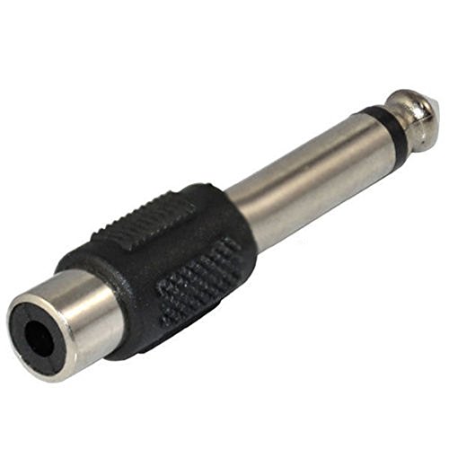 SWUK 10Pcs 6.35mm 1/4 Pulgada Macho de Enchufe a RCA Hembra Jack Mono Adaptador de Cable Conector Negro