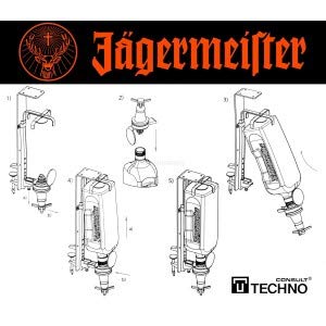 Preisvergleich Produktbild Jägermeister Wandhalter Ausgießer Flaschendosierer Schraubstock oder Wandmontage für 1,75L Flaschen