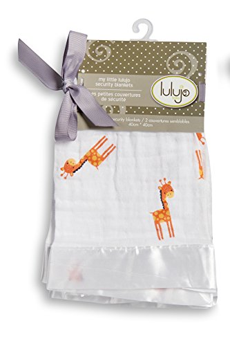 Lulujo Muslin Security Blankets (Giraffes, 2-Piece)