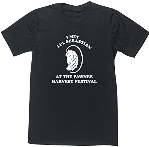 Hippowarehouse I met li'l Sebastian at The Pawnee Harvest Festival Unisex Short Sleeve t-Shirt (Specific Size Guide in Description)