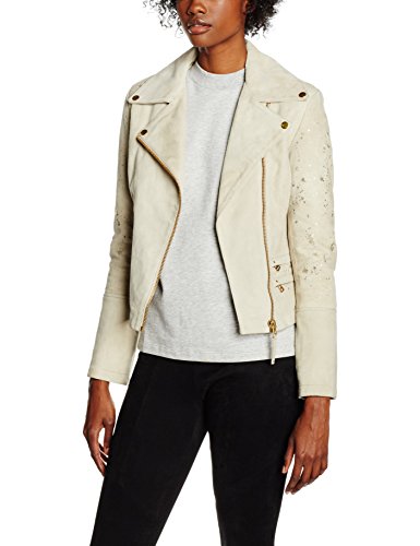 Muubaa Gladiator, Chaqueta para Mujer, Marfil (Stone/Gold Foil), 36 EU