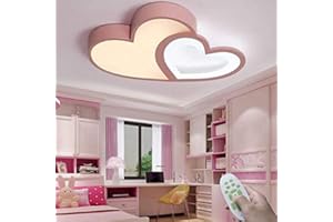AHQX Lampadario Cameretta Bambini Lampada Da Soffitto A LED Telecomando Dimmerabile Paralume Acrilico Plafoniere Camera Da Letto Plafoniera Moderna Camerette Camera Dei Bambini Lampadario Rosa Love Heart
