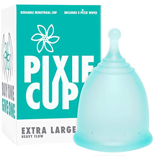 Pixie Menstrual Cup Nº 1 para más cómodo copa menstrual y Mejor Remoción Stem Todas las demás marcas cada taza de adquirirse uno se le da a una mujer necesitada Extra Grande