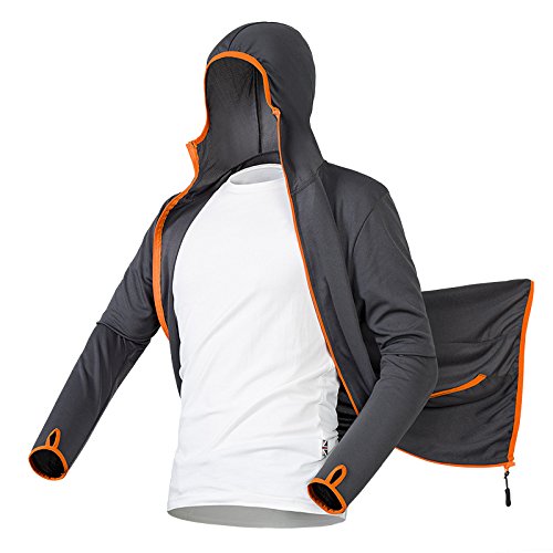 Preisvergleich Produktbild RBB Sommer Sonnenschutz Kleidung Männliche Modelle Sonnenschutz Kleidung Moskito Kleidung Schnell Trocknend Atmungsaktive Kleidung,Grau,XXXL