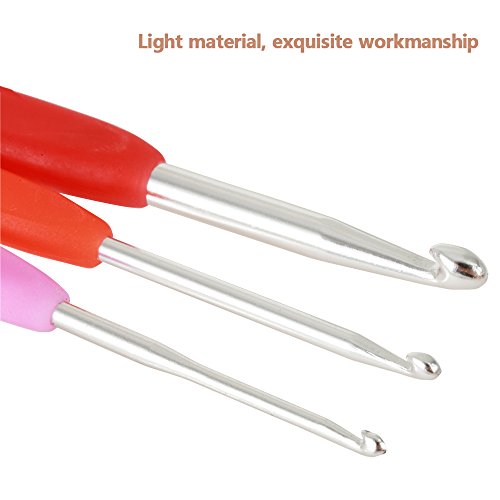 Bytan Häkelnadel Set Crochet Hook Set mit 16 Häkelnadeln (0,6mm- 6,0mm) + Schere, Zopfmusternadel, Split Markierungsring Locking, Maschenmarkierer, Fingerhut, Zähler, Nadelkappe, Nähnadeln, Maßband - 4