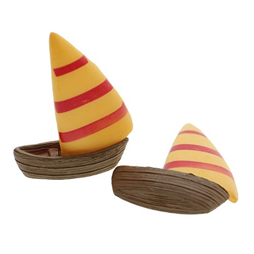 5Pcs DIY Miniatur-Segelboot-Boots-Art-Garten-Fee-Landschaft Ornament-Fertigkeit-Dekoration – zufällige Farbe - 6
