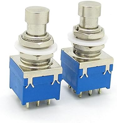 Electric Guitar 3PDT Effects Stomp Foot Pedal Switch True Bypass with Solder Terminals Pack of 2