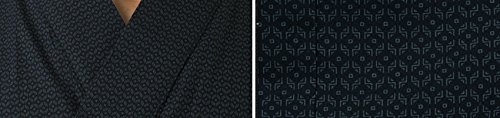 Japanischer Herren Yukata Kimono Baumwolle One Size M L XL Schwarz - 4
