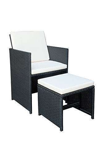 MCombo Polyrattan Gartenmöbel Essgruppe Sitzgarnitur Sitzgruppe Gartenset 6+4+1 - 6