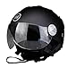Price comparison product image BHR Bernese Mountain Dog Helmet demi-jet Line Ski 820, Matte Black, Size L (59/60 cm)