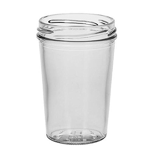 Viva-Haushaltswaren – 12 Bechergläser, Marmeladengläser für 150ml mit silbernem Deckel / für Konfitüren, Chutneys, Pasten, etc. – inkl. einem gelben Einfülltrichter - 3
