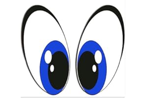 SkinoEu® 2 x Autocollants Stickers Vinyle Paire Yeux Bleu Casque Eyes Voiture Camion Fenêtre Porte Auto Moto Vélo Tuning B 74