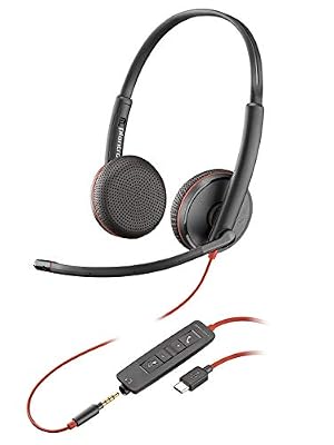 Plantronics Casque Mono Filaire Plantronics Blackwire 3200 Stéréo USB-C & Smartphone 3,5 mm Noir