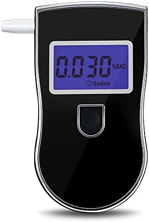 Happy Fd Police LCD Digital Breath Alcohol Tester Analyzer Breathalyzer with 5 Pcs Mouthpieces