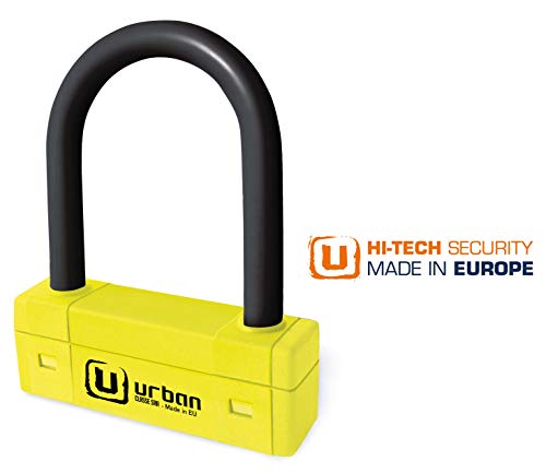 Urban Security UR85120Y Candado Antirrobo U Alta Seguridad homologado Sra, Doble Cierre ø18, 85x120, Made in EU, 85x120 mm