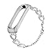 Produktbild Mumuj Edelstahl Kette Stil Armband, Edelstahlarm Wrist Strap Diamant Smart Watch Unisex Ersatzband Band Uhrenarmband Für xiaomi mi Band 3