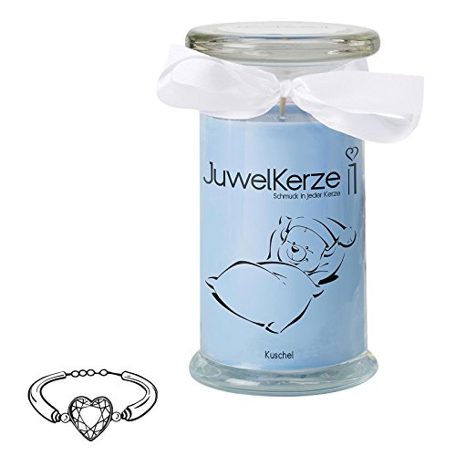 JuwelKerze, Duftkerze "Kuschel" mit Silber-Schmuck-Überraschung (Armband) im Wert von bis zu 250€