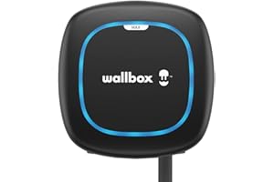 Wallbox Pulsar Max Electric Vehicle Charger (7.4kW, Type 2, Wi-Fi, Bluetooth, OCPP, Indoor/Outdoor, Earthing Protection, 5 Meter Cable, Easy-to-Install Design) Black