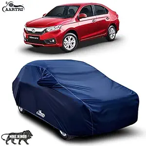 CREEPERS Water Resistant Dust Proof Car Body Cover with Mirror Compatible with Honda Amaze (Navy Blue)