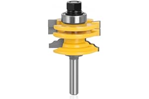 APlus Fresa de madera – Fresa para Lock Mitre, Router Bit pernos Junta Cutter para herramienta de copa madera para máquina de grabado, máquina de décogeupa al usuario de rebajadora