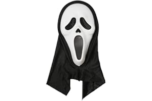 Udekit Máscara de Cosplay de Fantasma Aterrador con Cuchillo para Halloween de Carnaval de Scream de Cosplay de Disfraces
