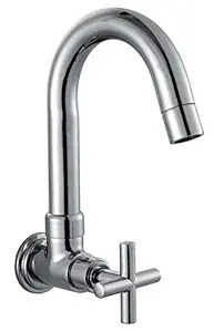 Hindware F120021CP Axxis Wall Mounted Model Polished Finish Sink Tap with Swivel Spout (Chrome)