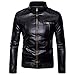 Produktbild Oasics Lederjacke Herbst und Winter Herrenmode Casual langärmeligen Stehkragen Reißverschluss Lederjacke Hemd M-3XL