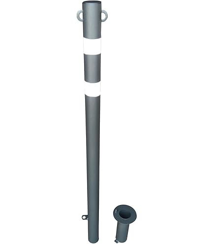 Paletto Parapedonale 60mm H.120 - Bianco/Rosso Rifrangente, In Ferro Verniciato