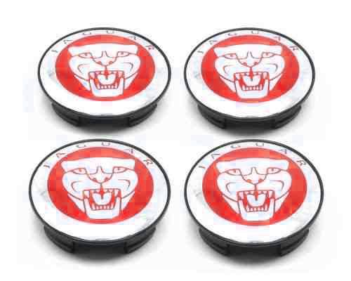 Preisvergleich Produktbild Jaguar Alloy Wheel Centre Caps Badges RED / Nabendeckel Felgendeckel Nabenkappen Logo Rot 57mm Teilenummer 8W93-1A096