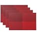 Produktbild Tischsets 4er Set Tabellenplatzmatten Abendessen waschbare Kunststoff Vinyl platzsets / tischläufer, 45 * 30cm-Rot