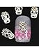 Vip Beauty Shop Sellingpillar 10pcs Silver Skull Alloy 3d Ab Rhinestone Crystal Nail Art Tips Slice Decoration RS.984.00
