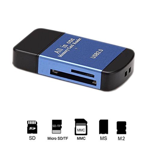 V.one SuperSpeed Multi-in-1 USB 2.0 Kartenleser Kartenlesegerät mit zwei TF/SD Kartenslots für SD, SD-HC, SD-XC, MMC, RS-MMC und Micro SD Karten für digital camerasCTablets PC, Mac,iMac,MacBook Pro Air,Ultrabooks,Microsoft Surface RT,Laptops,Raspberry pi ,etc