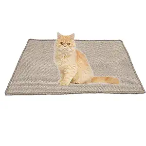 Mats Avenue Cat Sleeping Mat Cum Scratcher Hand Made Natural Soft Jute with Rubber Backing and Wool End Locking (45 x 75 cm) for Kittens and Persian Cats