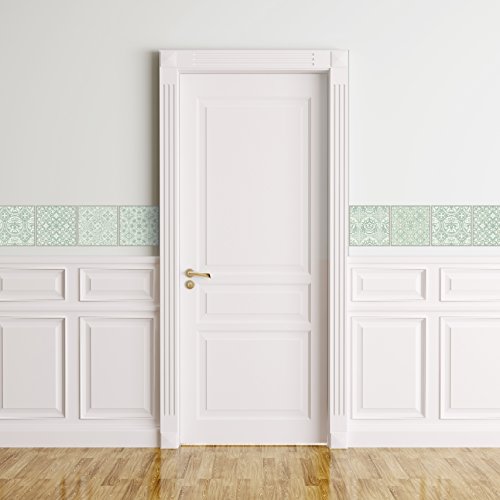 Dekorative Stickerfliesen mit tollen Motiven und Ornamenten für Wände und Fliesen | 12 teiliges Set | seidenmatt | 15x15cm | Shabby Chic Look – Vintage - 2