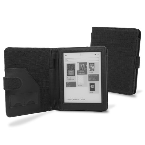 Cover-Up Kobo Aura eReader Schutzhülle aus natürlichem Hanf (Buch Stil) (nicht geeignet für die Kobo Aura HD) – Carbon Schwarz