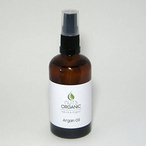 Pure, authentic argan oil for face, hair, skin & nails by Nuts Organic - finest grade cold-pressed oil, UK & EU certified - fair trade – 100ml pump - organic argan, Moroccan oil