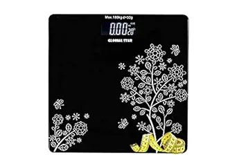 D-FLY India Heavy Thick Tempered Glass Lcd Display Weighing Machine Digital, Weight Machine For Human Body Digital Weighing Scale, Weight Scale (FLOWER)