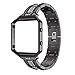 Produktbild Jamicy Luxus Legierung Crystal Watch Band Handschlaufe mit Metallrahmen für Fitbit Blaze (Schwarz)