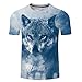 Produktbild Kurzarm Snow Wolf Print Persönlichkeit T-Shirt Herren Large Size Loose TX380 XL