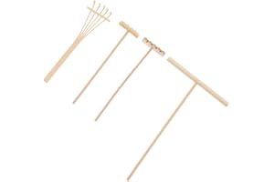Healifty Rastrello Di Bambù Mini Per Giardinaggio 4 Pezzi Utensili Da Giardino Per Piante in Vaso E Decorazione Zen Dimensioni 18X11X0.8Cm