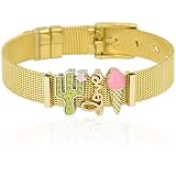 SUNIANA - Mesh Armband Set mit Charms || Sweet Summer || individuell erweiterbar (Gold)